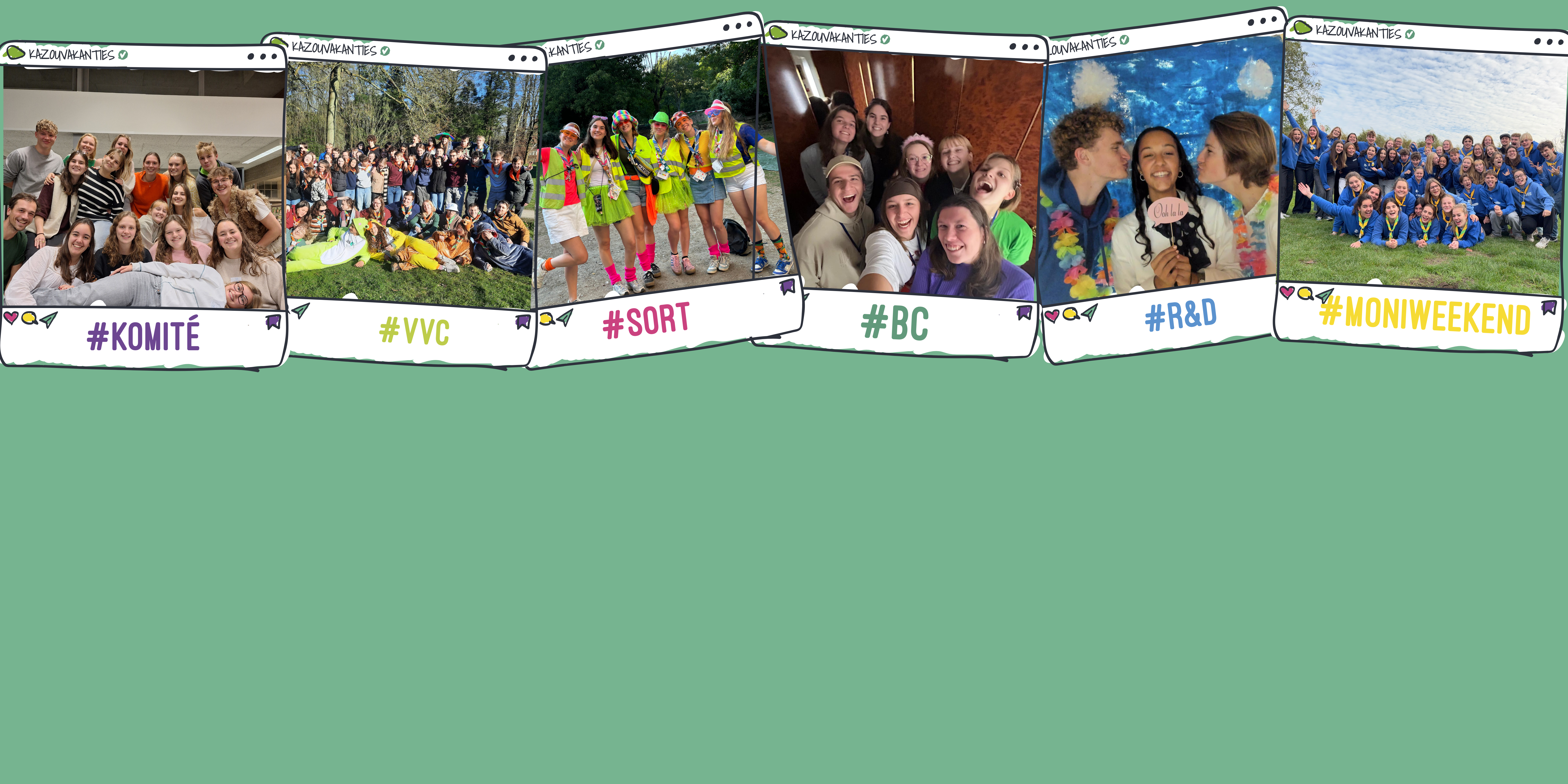 Banner van vrijwilligers in verschillende engagementen